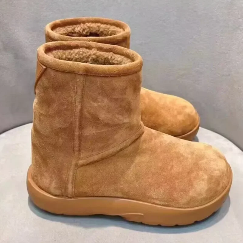 

Genuine leather boots 2023 designer short boots thick sole wool lambswool short boots women's snow boots
