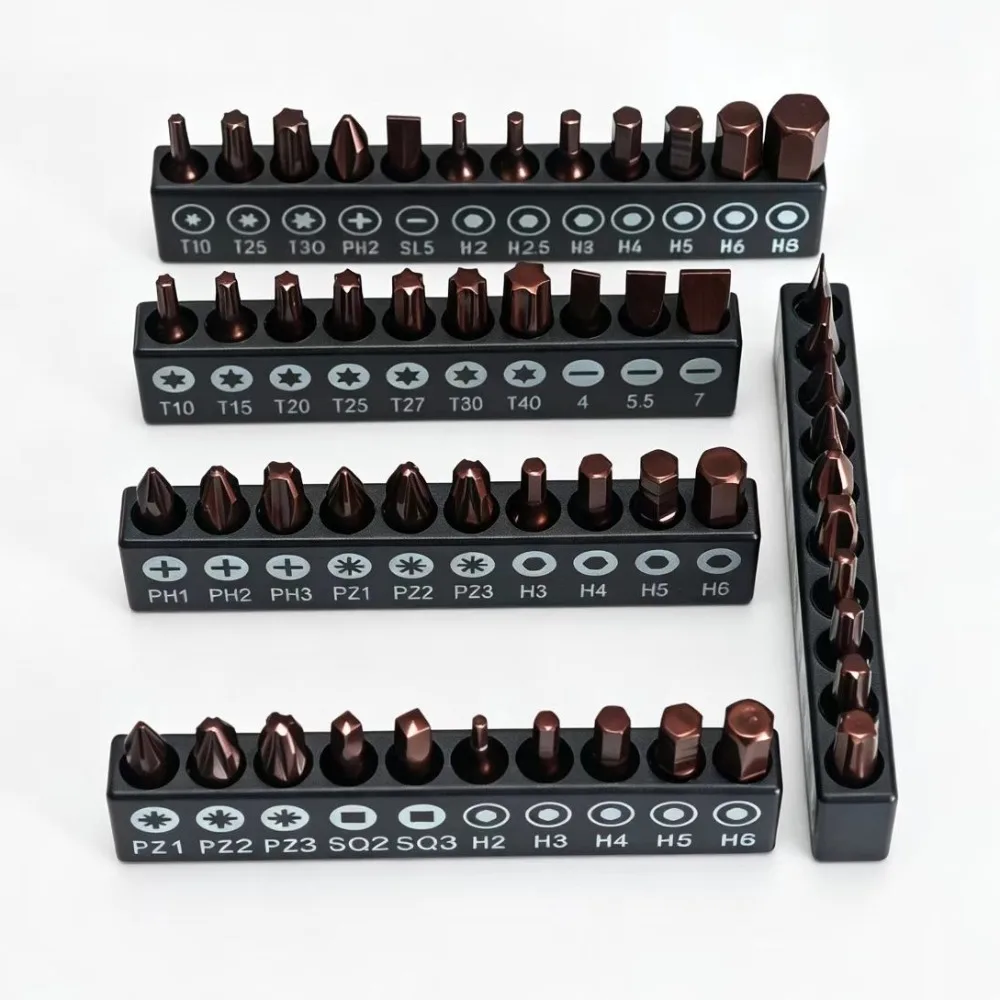 13/21개 1/4 스크류드라이버 비트 세트 S2 25mm 크로스 육각형 톡스 사각 소켓 포지드라이브 비트 홀더 포함 육각형 연장봉