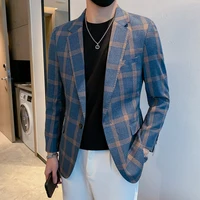 2024 High quality men leisure fashion handsome business trend boutique suit Korean version slim suit single west coat 1