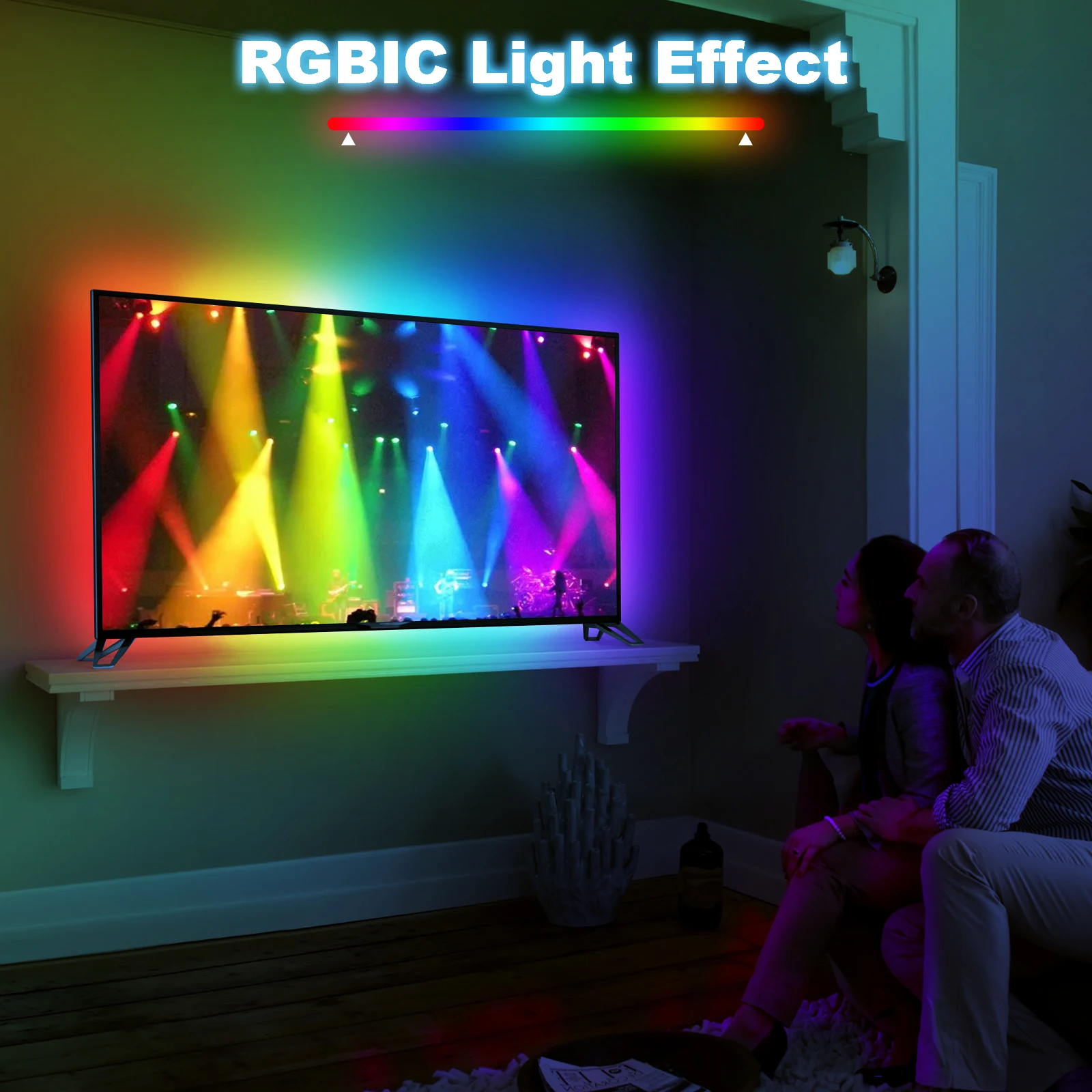 For 58-65inch TV Home theater Ambient PC Back Light Devices USB RGB Tape Screen Color Sync Led Kit For Alexa/Google Box HDMI1.4b