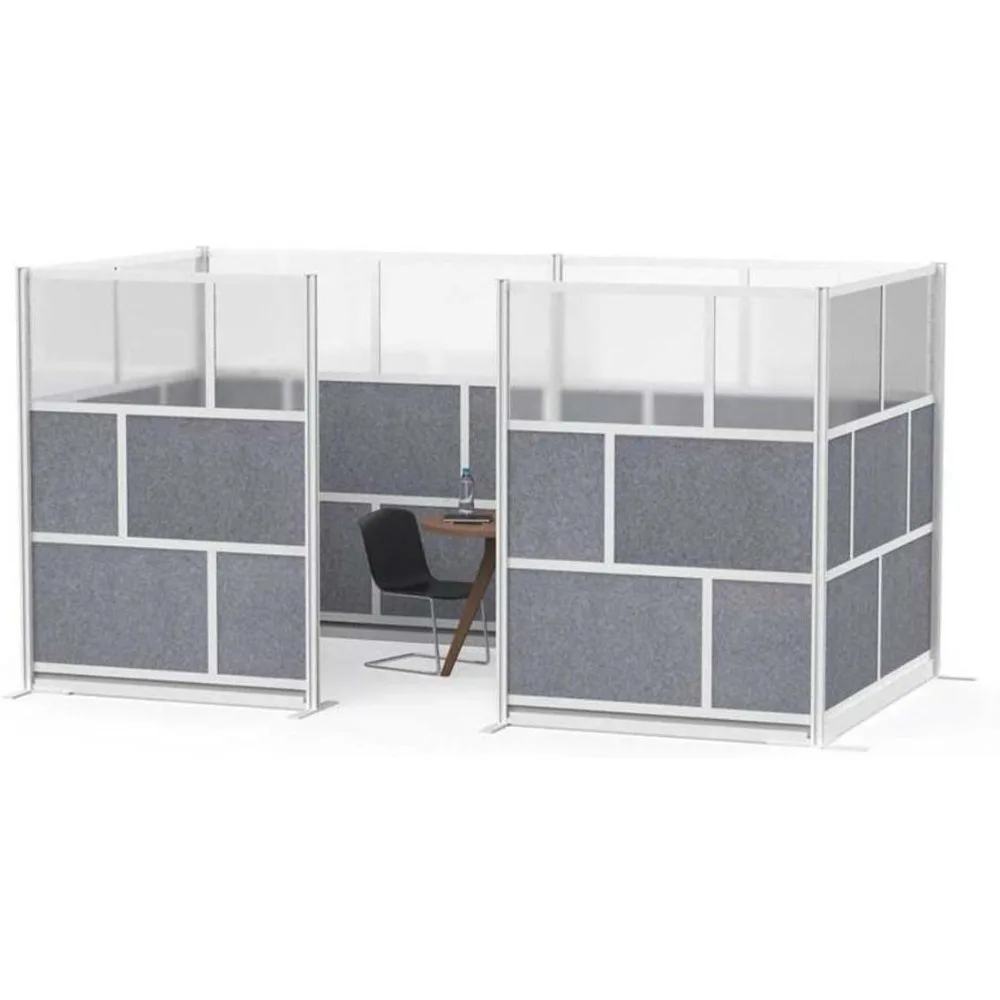 Stand Up Desk Store Expanse Modular Wall | 70''x 48''Wall | Expandable Partition Room Divider with Rearrangeable Frosted Acrylic 6