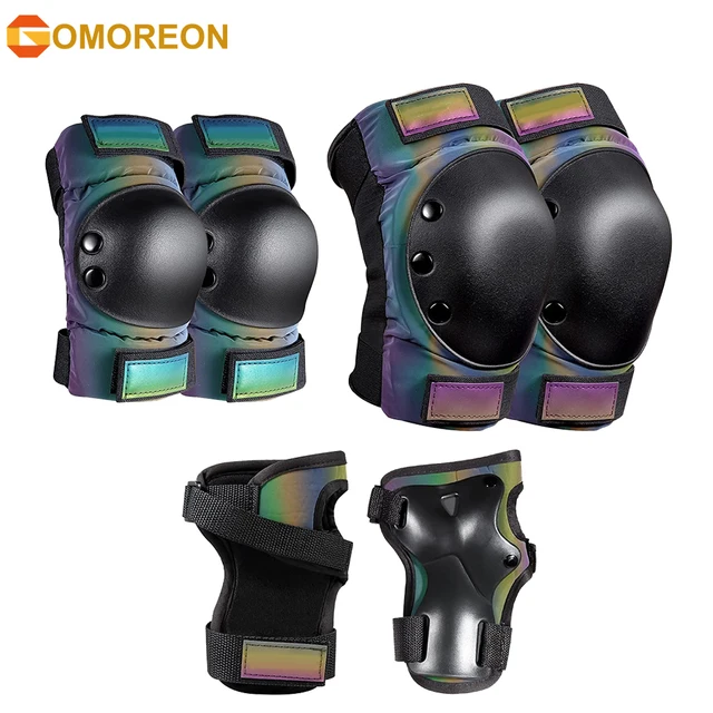 GOMOREON Adult/Kids/Youth Knee Pads Elbow Pads Wrist Guards Sport Protective Gear for Skateboard, Skating, Scooter, Cycling 1