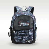 Australia Smiggle original hot-selling children's schoolbag black racing boy cool high-quality schoolbag 16 inches 1