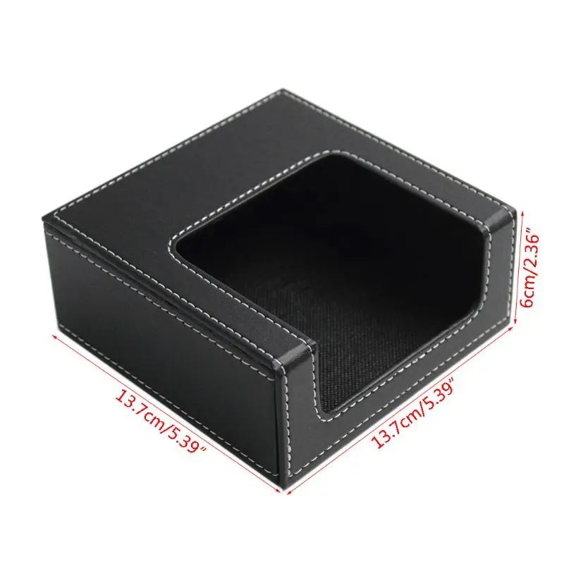 PU Leather Square Cocktail Napkin Holder Paper Serviette Dispenser Tissue Box 11UA 6