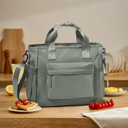 Spacious Waterproof Insulated Lunch Bag - Portable Food Freshness for School, Office, and Picnics (Green)