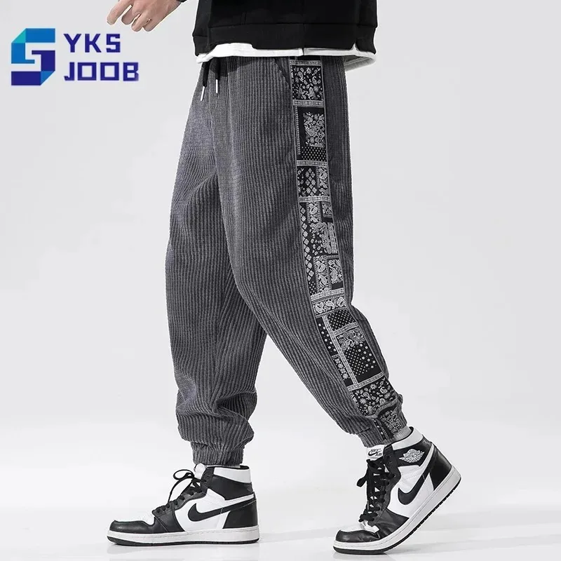 

Corduroy Sweatpants Mens Casual Loose Oversized Chinese Style Trousers Japanese Fashion Sport Gym Cargo Pants New Autumn Winter