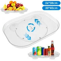 Lazy Susan Turntable Spice Rack Organizer Clear Storage Tray 360 Degree Rotating Storage Racks for Kitchen Cabinet Refrigerator 1
