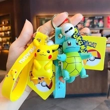 Pokemon Keychain Pikachu Dolls PVC Eevee Action Figure Ring Charmander Cartoon Anime Mini Figure Model Children Kids Toys Gift. 1