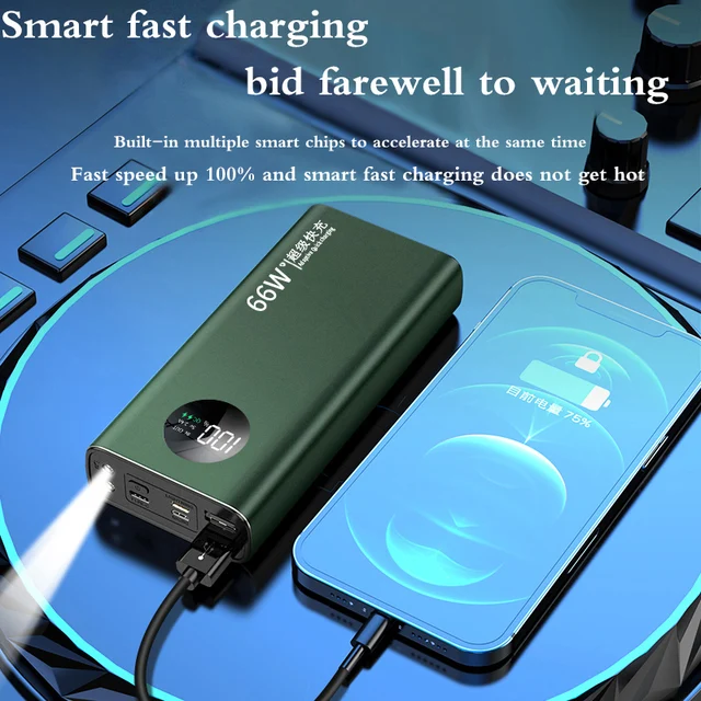 Super Fast Charge Power Bank 50000mah tragbares Ladegerät Zusatz batterie ladegerät Digital anzeige mit Taschenlampe für iPhone mi – Bild 2