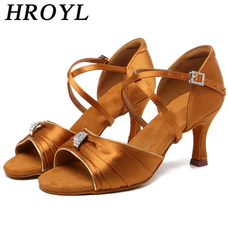 HROYLWomensLatinDanceShoesSuedeSoleBallroomDancingShoes578