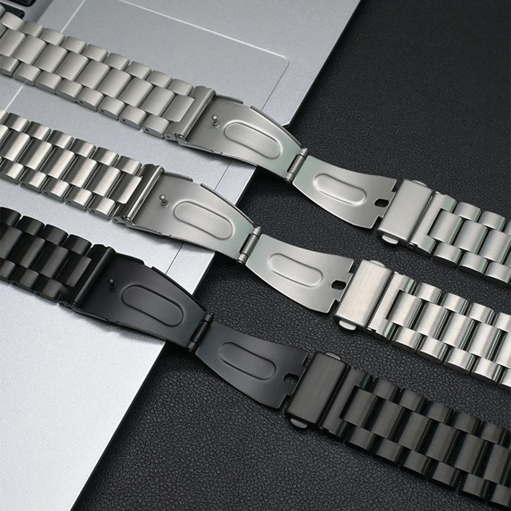 Elegant Stainless Steel Watch Strap - Universal Fit, No Gaps Design