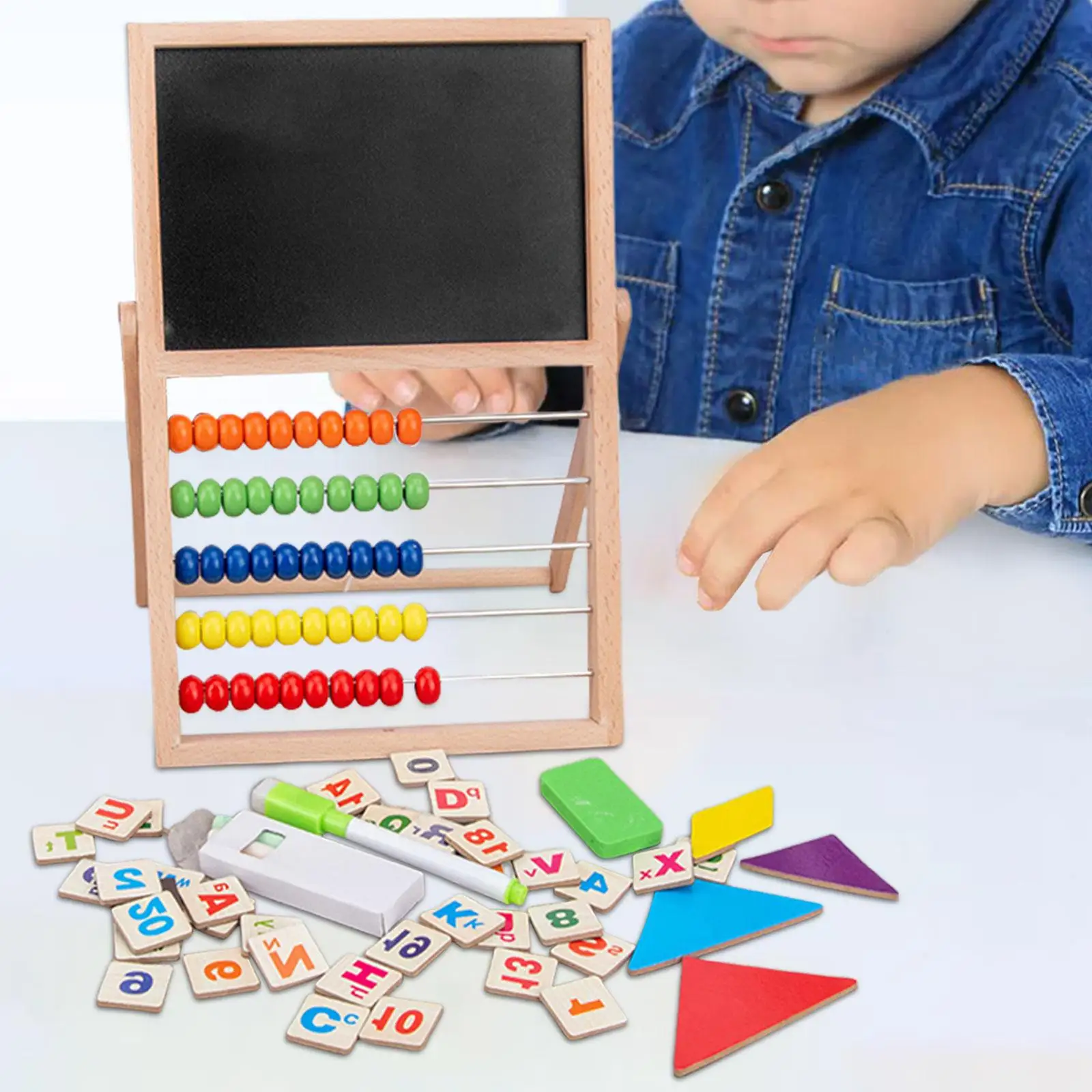 

Kids Abacus Brushes Chalk Drawing Board Abacus for Learning Activity Toys Preschool Early Childhood Education Early Development