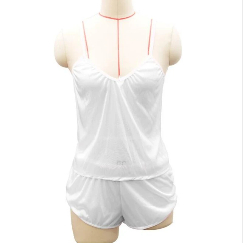 Sexy Women Pajamas Sets Sleepwear For Female Spaghetti Sleeveless Tops + Shorts Home Suit Summer Cami V-Neck Sleepwear Women women pajamas set women pajama suit