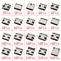 10 ชิ้น USB Type C 2/6/16/24 พินแจ็คหญิงชาร์จพอร์ต SMD SMT PCB บัดกรีซ่อม DIY USB-C Type - C ซ็อกเก็ตตัวเชื่อมต่อ 1