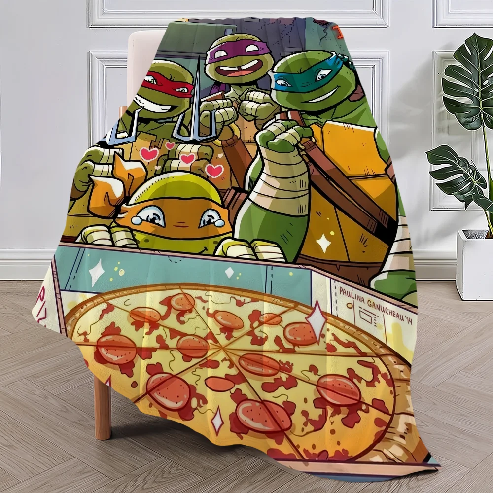 Cartoon Cool N-Ninja Blanket Plush Nap Sofa rug T-Turtles for Living Room Office T-TMNT-S Bedroom Birthday Home Travel Kid Gifts 3