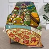 Cartoon Cool N-Ninja Blanket Plush Nap Sofa rug T-Turtles for Living Room Office T-TMNT-S Bedroom Birthday Home Travel Kid Gifts 3