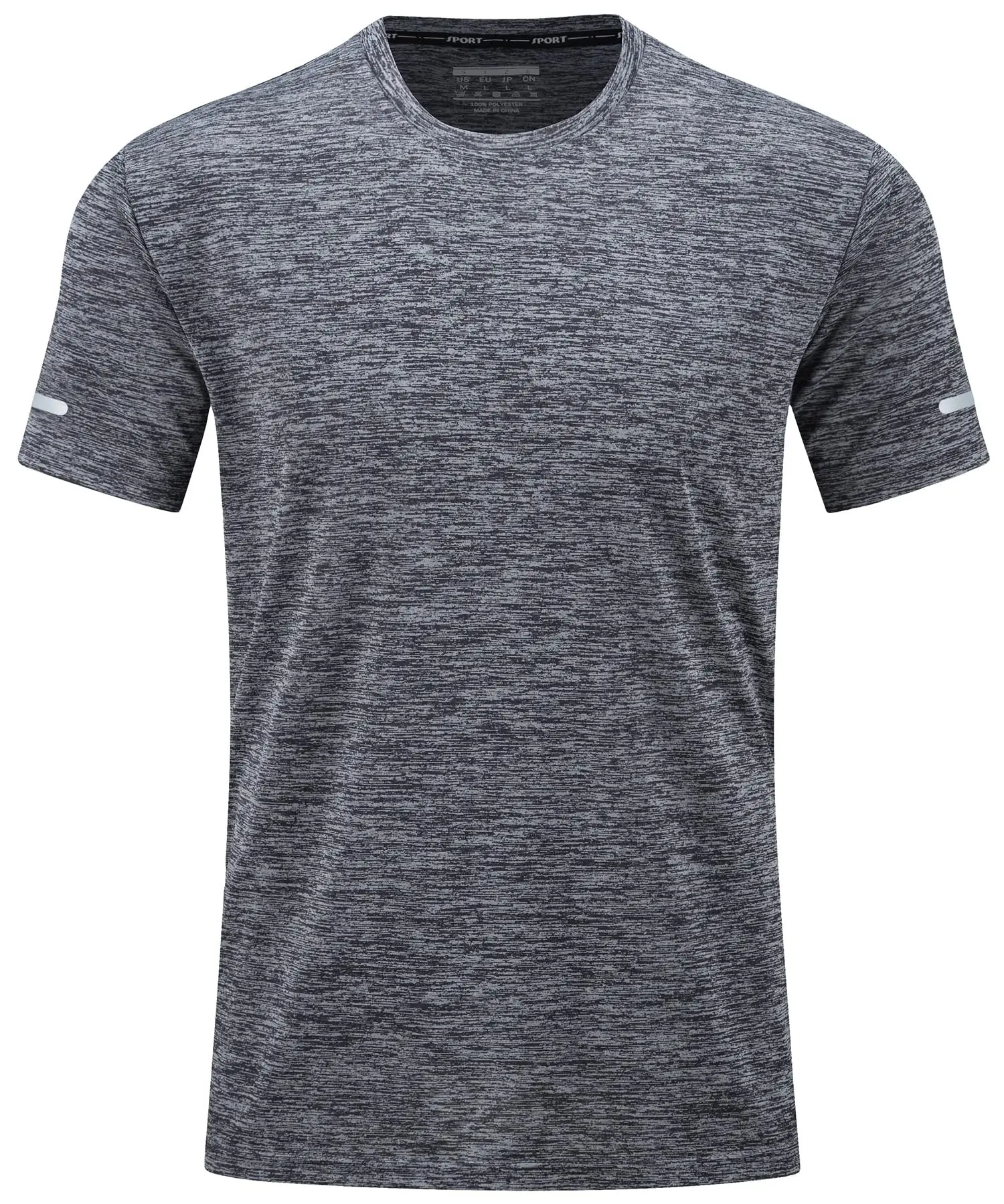TACVASEN Quick Dry Summer T-shirts Mens Running Jogging T-shirts Crew Neck Athlete Sports Gym Fitness Pullover Reflective Shirts