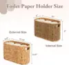 Wicker Toilet Paper Holder Stand, Wicker Toilet Paper Storage Basket for Bathroom, Natural Water Hyacinth Storage Baskets 4