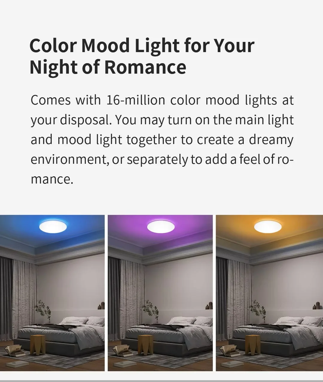 Yeelight 스마트 LED RGB 천장 조명 Wifi 235c 300c 디밍 가능 2700K-6500K 초슬림 음성 제어 앱 Homekit Mi home 연동