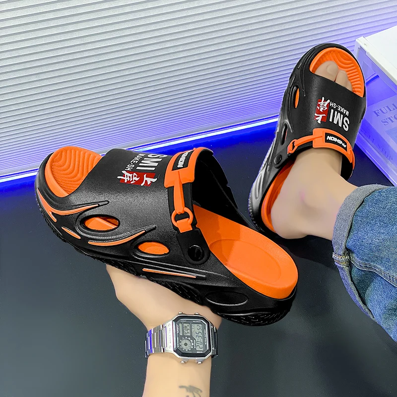 Men's Fashion Slippers - Casual Open-Toe Slippers, Durable Pvc Materials, Comfortable for Indoor and Outdoor Use, All Year Round