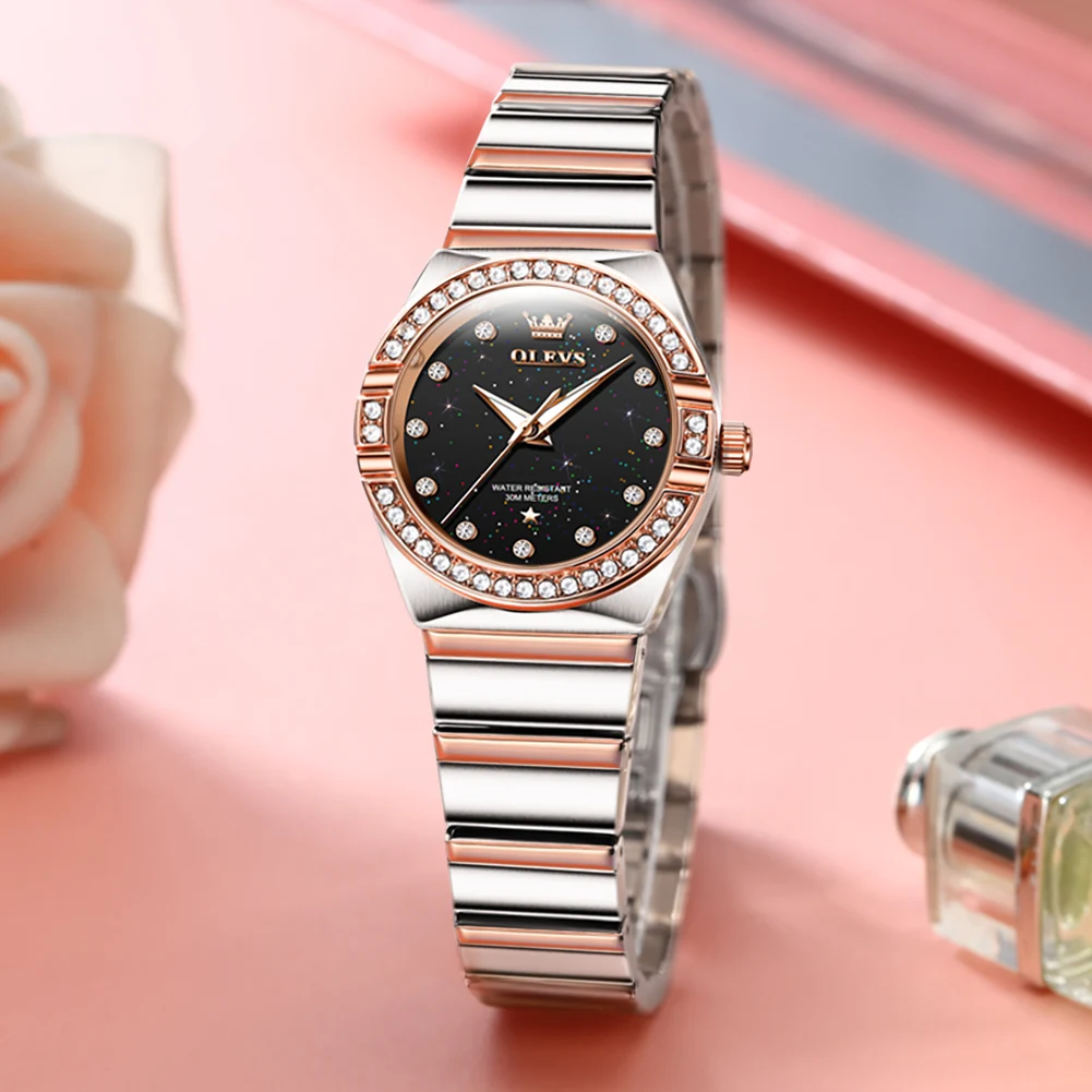 OLEVS Brand Luxury Women Watches Starry Sky Diamond Ladies Watch Waterproof Quartz Wristwatch Relogios Femininos Clock Gift