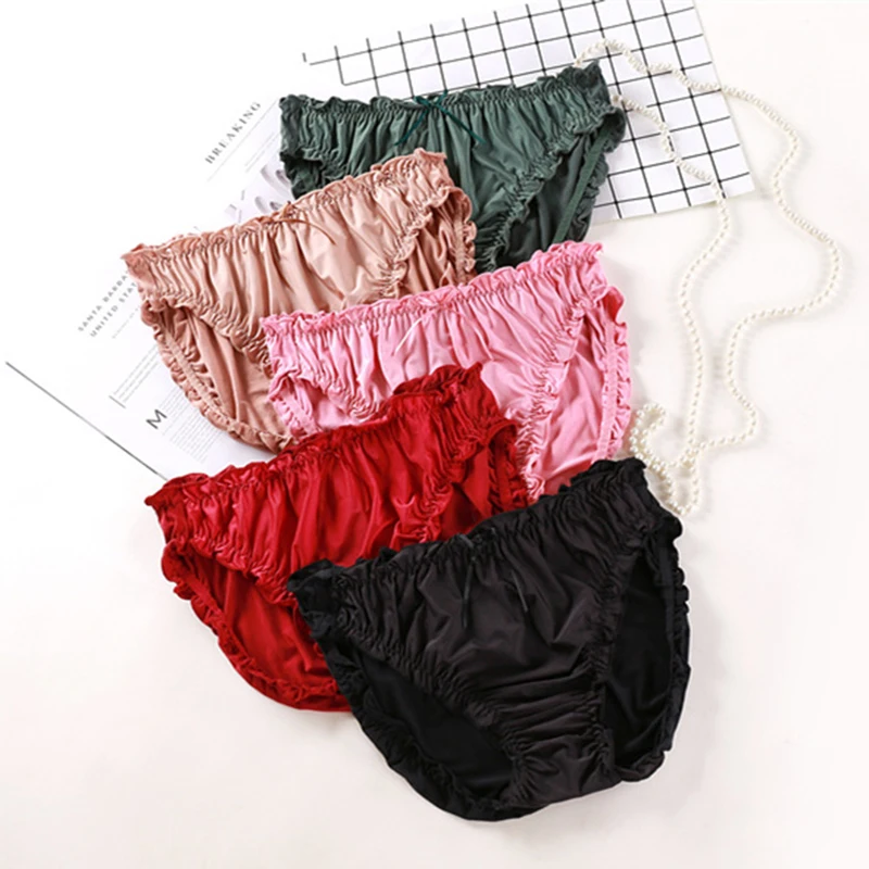 Large Size Ruffle Panties | Womens Sexy Satin Panties - New