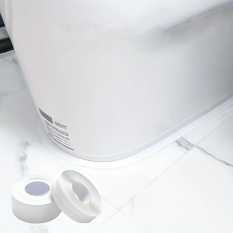 Description Picture 5 of item1 Roll Bathroom Shower Tub Sealing Tape, White PVC Self-adhesive Waterproof Wall Sticker Suitable For Bathrooms, Sinks, Bathtubs