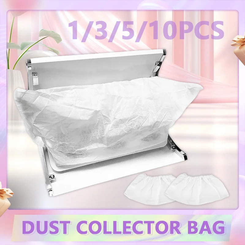 Nail Dust Collector 1/3/5/10PCS Nail Dust Collector Bag White Non-woven Replacement Bags Manicure Art Dust Suction Machine Nail Art Equipment