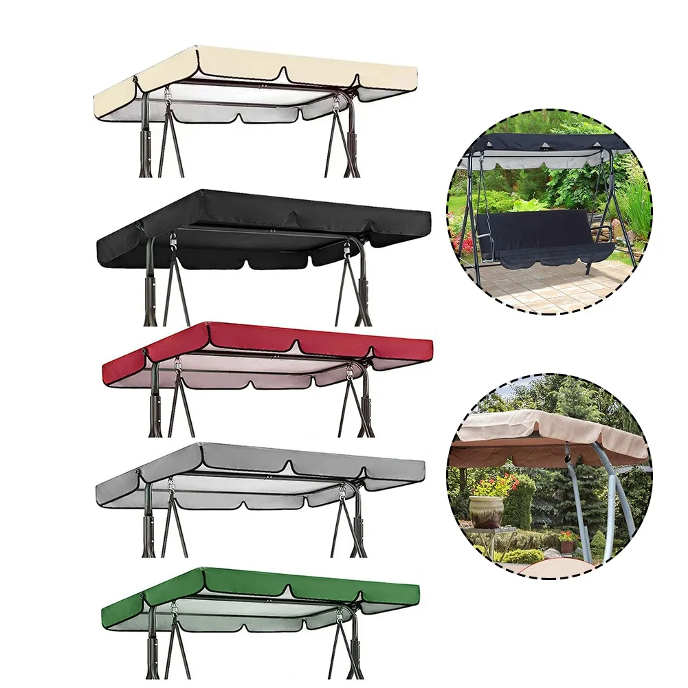 Outdoor Awnings 1pcs Outdoor Swing Chair Canopy Courtyard Waterproof Dustproof Swing Sunshade Oxford Cloth Top Cover Balcony Sunshade