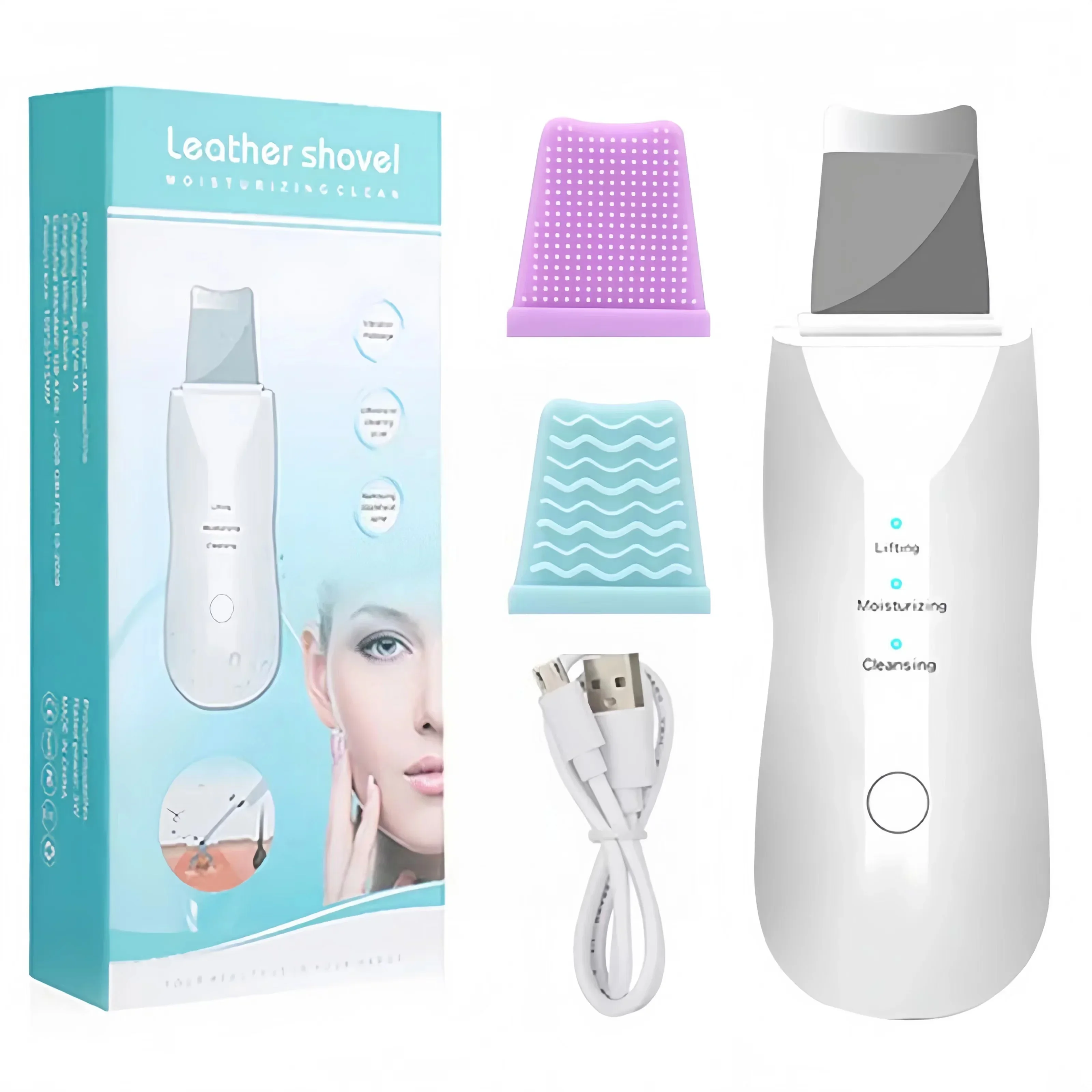 Vibrating Facial Peeling Machine Skin Scrubber Ion Exfoliation Blackhead Dead Skin Peeling Cleaner Facial Massager Care
