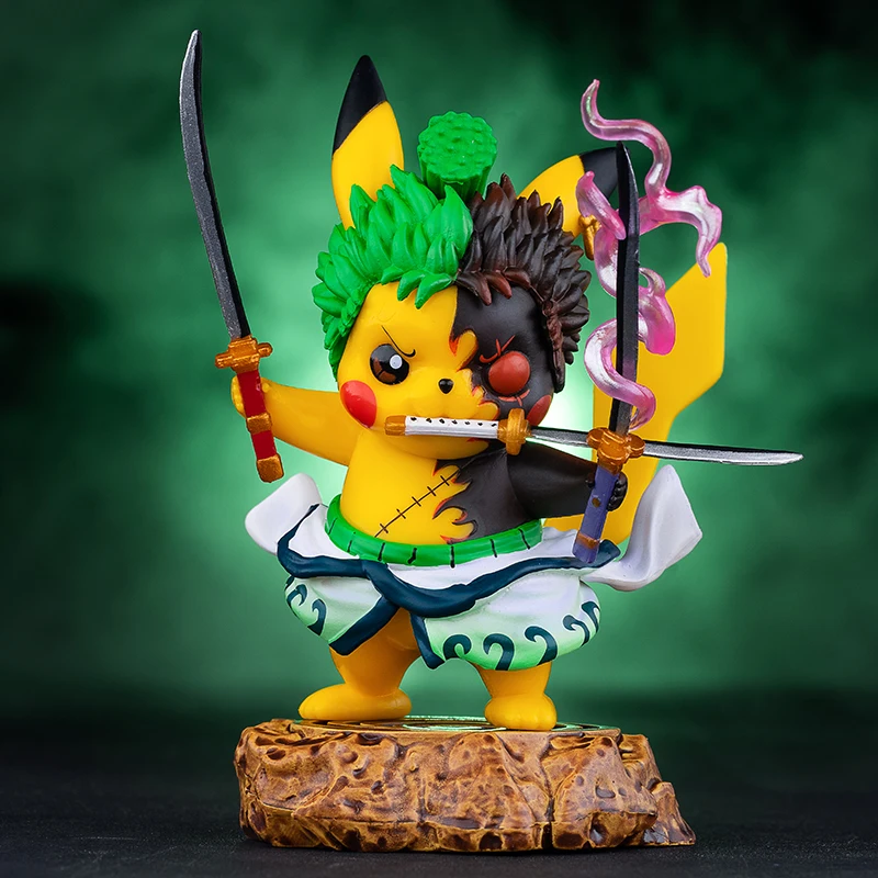 12cm Anime Figure Pikachu Cosplay Roronoa Zoro Uchiha Sasuke Action Figurine Collection Kawaii Kids Toys Christmas Gift | Игрушки и