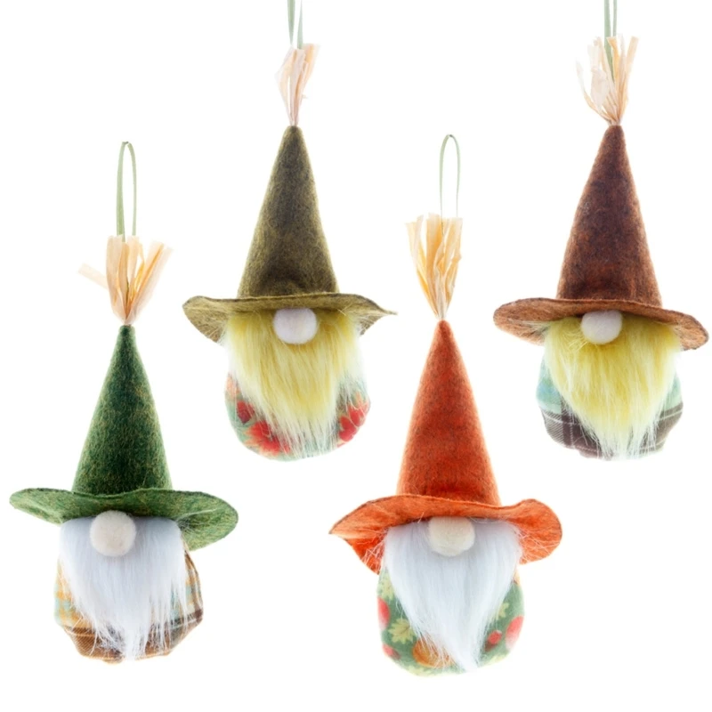 

X6HD Harvest Festival Hanging Gnomes Set of 4 household Ornaments Decoration Charm for Dining Room Kitchen Decoration Present