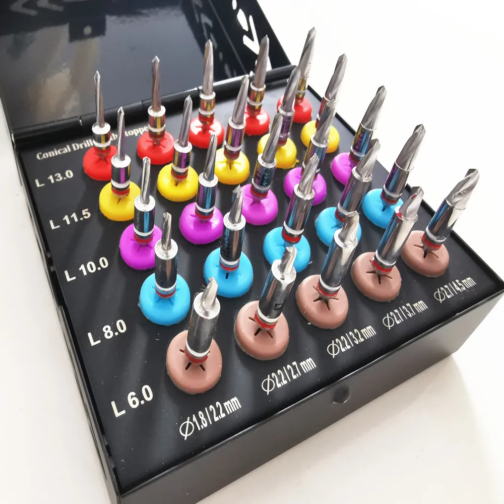 Рисунок 3 - 1 Набор конических инструментов для имплантации зубов
