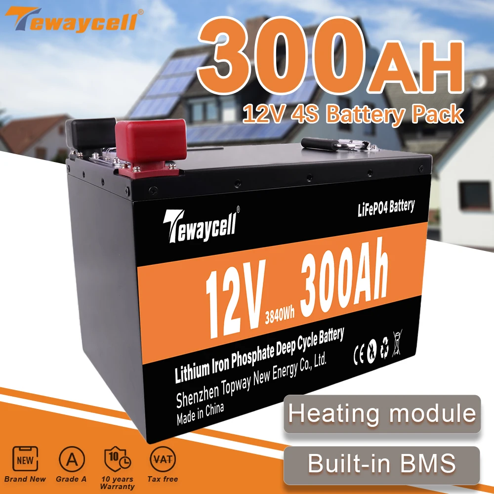LiFePO4 batterij, 12 V, 100 Ah, 5000 Deep Cycle, lithium- ijzerfosfaatbatterij, vervangt AGM-loodzuurbatterij, geschikt voor campers, trolling, boten, zonne-installaties enz