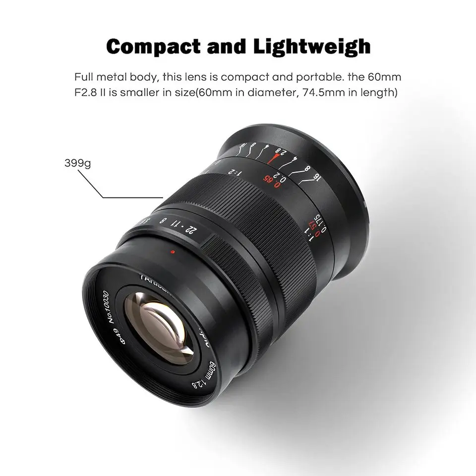 7artisans 60mm F2.8 Mark II APS-C 매크로 렌즈 E ZVE10 니콘 Z Z6II 후지 XF 캐논 RF R6 마이크로 4/3 GH1/GH2 라이카 T TL SL용