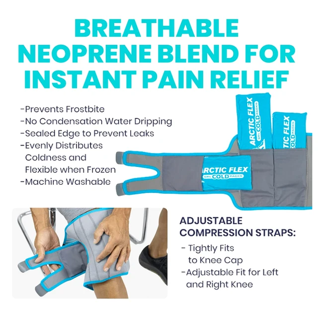 Knee Ice Pack Wrap Cold/Hot Gel Compression Brace for Arthritis Pain Tendonitis ACL Athletic Injury Meniscus and Patella Surgery 5
