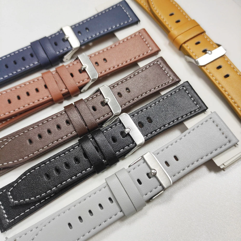 22mm Leather Strap for Garmin Watches - Compatible Replacement Watchband