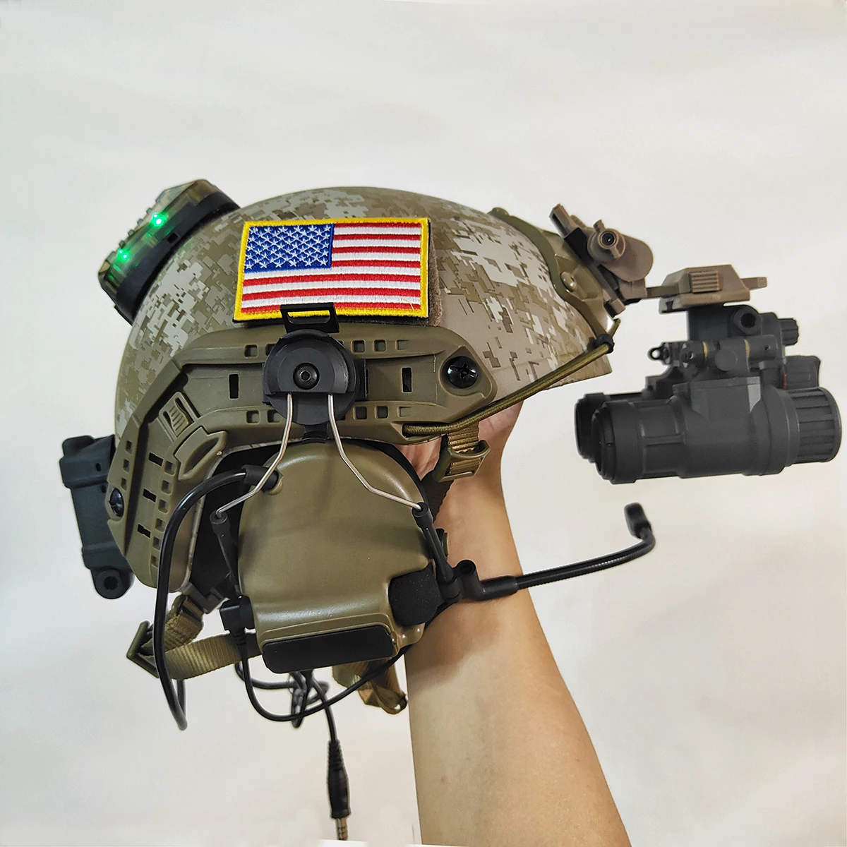 Taktisches Ausrüstungsset, schnelles Helm-Headset, Signalleuchte, Dummy, NVG, Nachtsichtmodell – Detail 5
