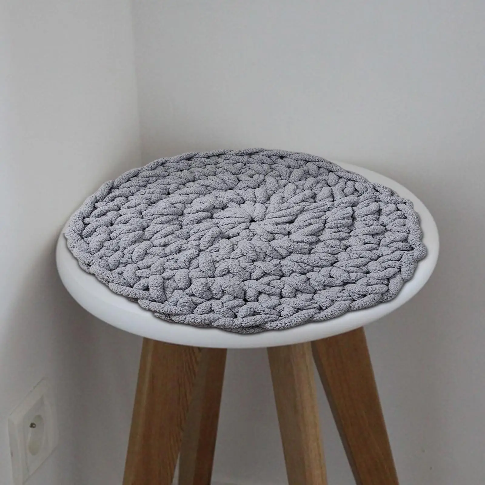 Knitted Meditation Cushion Floor Cushion Decorative Versatile Reading Cushion 50x50cm Sitting Mat for Garden Office Lightweight