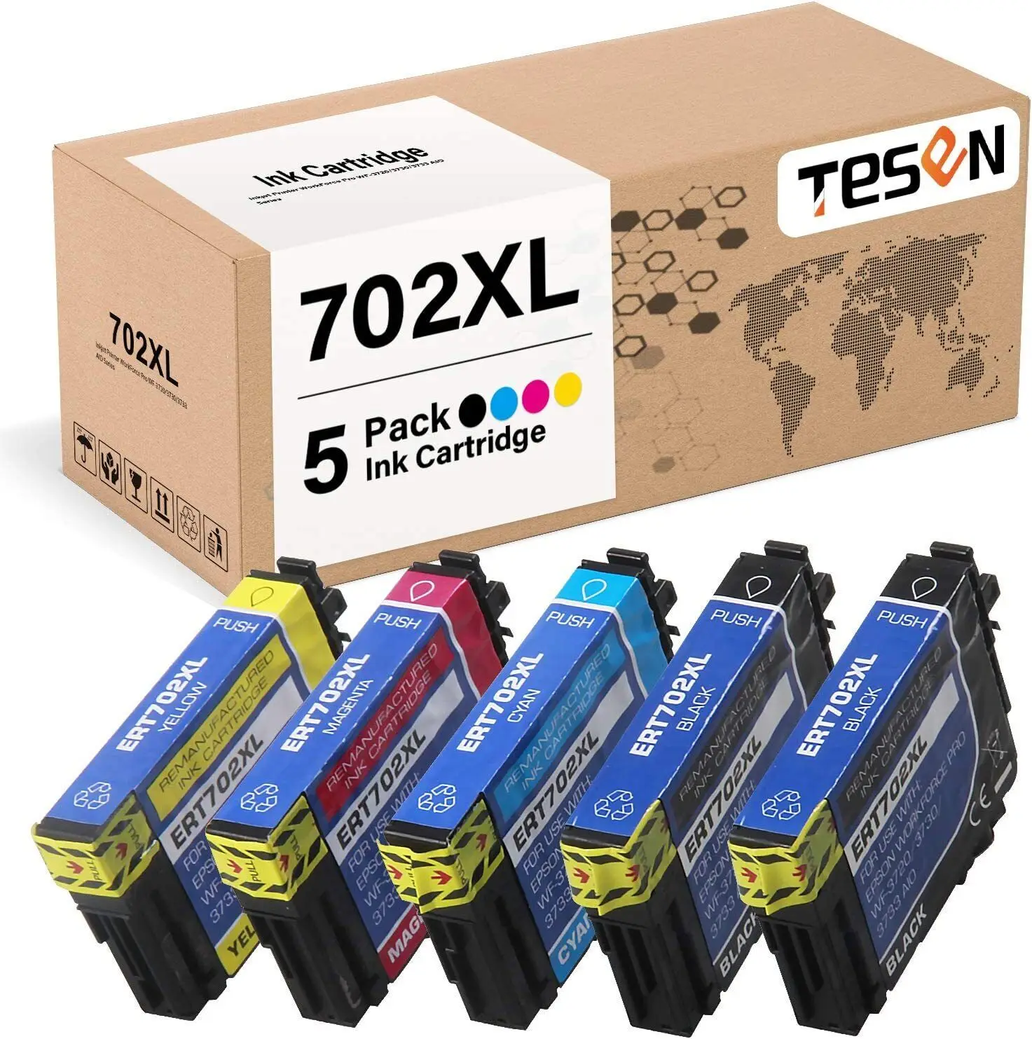 

5PK T702XL совместимые чернильные картриджи для Epson