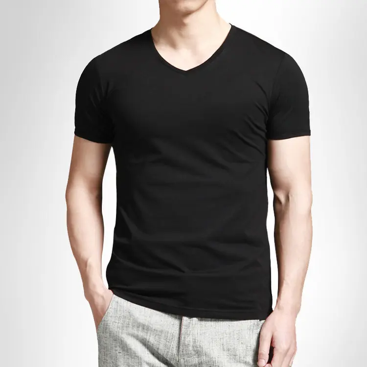 

2022 New Men T-shirts Cotton Casual Male T-shirts V Neck Bkack White T-shirt for Male Clothing Tshirts Tops Tees