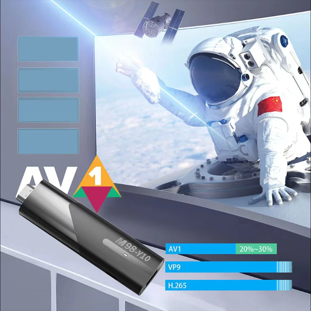 TV Stick M98 Y10 Smart Android 13 ATV Allwinner H618 2.4G/5G Dual WIFI Airplay Preinstalled APP