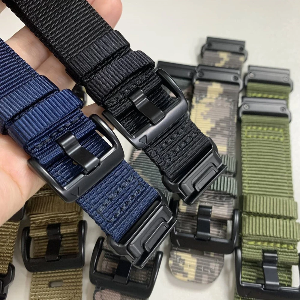 Nylon QuickFit Bracelet - 22mm/26mm Adjustable Strap for Sports and Outdoor Watches