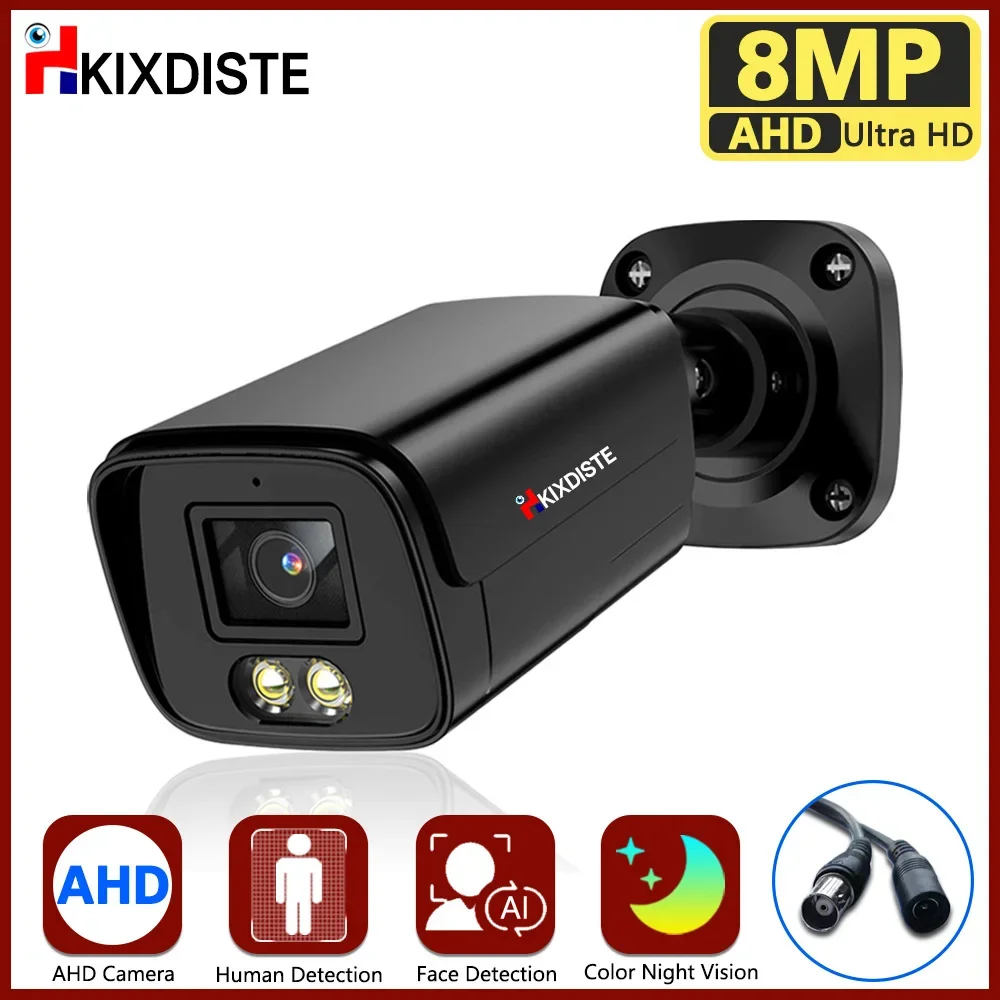 

4K Analog Security Bullet Camera BNC Face Detection Outdoor Waterproof Color night vision CCTV AHD Video Surveillance Camera 8MP