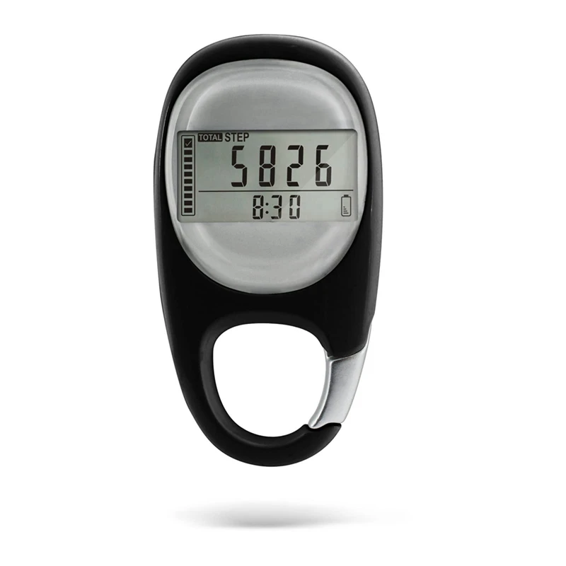 

Pedometer For Walking, Portable Walking Pedometer 3D Step Counter, Simple Electronic Steps Tracker With Carabiner Easy Install