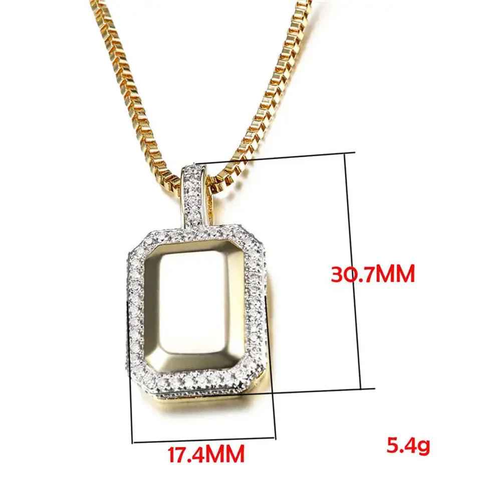 VANAXIN  Fashion Luxury Square Pendant Necklace for Women Jewelry CZ  Statement Jewelry