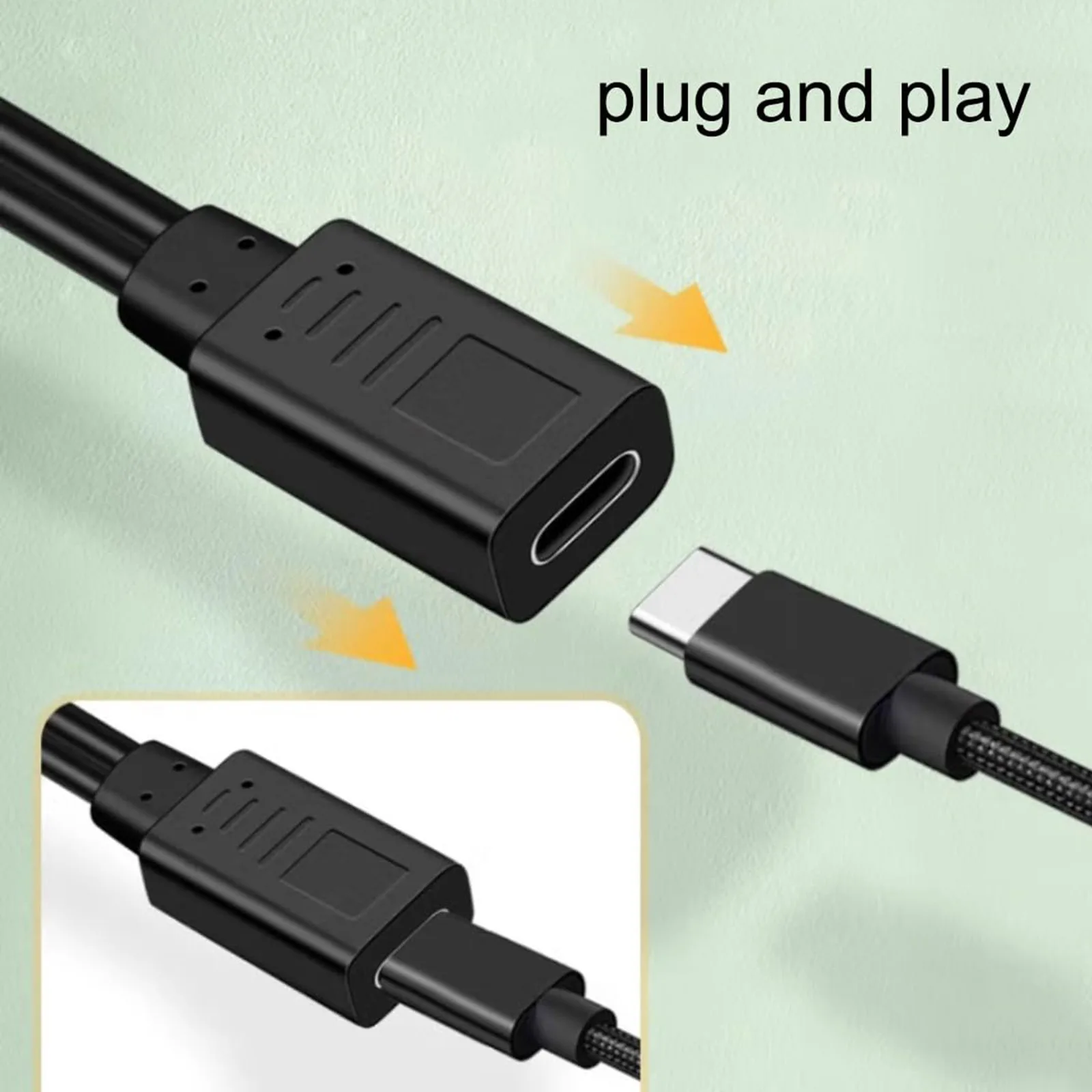 USB C 스플리터 충전 케이블 1개, USB C 타입 C 암-3개 USB C 타입 C 수 연장 충전 케이블, 3 in 1 고속 충전 코드