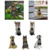 Resin Figurine Hanging Lantern Ornament Art Decor Solar Lights Garden Dogs Statue for Home 4