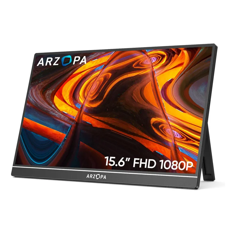ARZOPA 15.6 인치 1080P FHD 휴대용 모니터, IPS 스크린 USB-C 미니 HDMI 세컨드 디스플레이, A1 