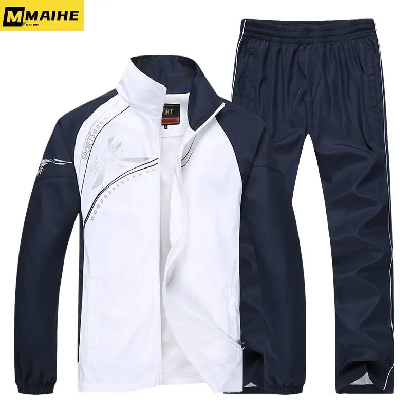 Men's Sportswear New Spring Autumn Tracksuit  High Quality Sets  Jacket+Pant Sweatsuit Male Fashion Print Clothing Size L-5XL